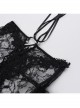 Retro Gorgeous Black Sexy Off Shoulder Lace Splicing Gothic Style Slim Long Sleeves Shawl