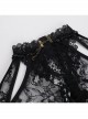 Retro Gorgeous Black Sexy Off Shoulder Lace Splicing Gothic Style Slim Long Sleeves Shawl