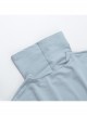Daily Cool Blue Turtleneck Spider Graffiti Leather Button Decoration Punk Style Versatile T Shirt