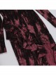 Sexy Dark Style Personality Tie Dye One Shoulder Side Slit Gothic Style Slim Long Sleeves Dress