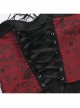 Sexy Hot Girl Red Jacquard Dark Pattern Leather Buckle Decoration Punk Style Halterneck Tube Top