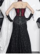 Sexy Hot Girl Red Jacquard Dark Pattern Leather Buckle Decoration Punk Style Halterneck Tube Top