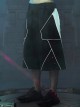Deep Space Black Street Sports Style Loose Sci-Fi Style Color Matching Six Pockets Pure Cotton Cyberpunk Elastic Waist Short Pants
