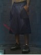 Loose Street Sports Style Pure Cotton Color Matching Eight Pockets Breathable Elastic Waist Cyberpunk Short Pants