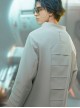 Solid Color Astronaut Collar Hidden Pockets Imitation Grid Thruster Port Design Cyberpunk Long Sleeves Pullover Sweatshirt