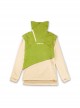 Autumn Winter Green Color Matching Fake Two-Piece Plus Velvet Thickened High Collar Warm Cyberpunk Long Sleeves Pullover Sweatshirt