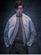 Winter Collarless Thickening Warm Gray Fake Two-piece Removable Sleeves Cyberpunk Long Sleeves Zipper Padded Jacket