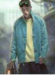 Sky Blue Chinese Style Tang Dynasty Clothing Spring Autumn Street Loose Worn Destruction Cyberpunk Washed Denim Jacket
