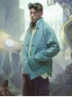 Sky Blue Chinese Style Tang Dynasty Clothing Spring Autumn Street Loose Worn Destruction Cyberpunk Washed Denim Jacket