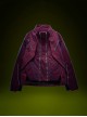 Autumn Winter Stand Collar High Street American Casual Streaming Light Different Color Flocking Cyberpunk Denim Jacket