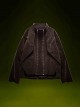 Autumn Winter Stand Collar High Street American Casual Streaming Light Different Color Flocking Cyberpunk Denim Jacket