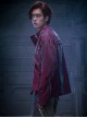 Autumn Winter Stand Collar High Street American Casual Streaming Light Different Color Flocking Cyberpunk Denim Jacket