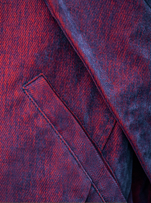 Autumn Winter Stand Collar High Street American Casual Streaming Light Different Color Flocking Cyberpunk Denim Jacket