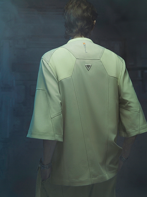 Sand Owl Series Summer American Casual Integrated Structure Flat Suit Collar Daiquiri Gray Green Loose Cyberpunk Short Sleeves Suit Jacket