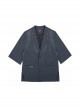 Raven Series Summer Carbon Black Street Thug Style Splicing Mesh Material Loose Cyberpunk Short Sleeves Suit Jacket