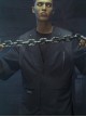 Raven Series Summer Carbon Black Street Thug Style Splicing Mesh Material Loose Cyberpunk Short Sleeves Suit Jacket