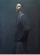 Raven Series Summer Carbon Black Street Thug Style Splicing Mesh Material Loose Cyberpunk Short Sleeves Suit Jacket