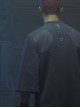Raven Series Summer Carbon Black Street Thug Style Splicing Mesh Material Loose Cyberpunk Short Sleeves Suit Jacket