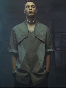 Autumn Placket Invisible Button Stitching Canvas American Casual Adjustable Sleeve Length Cyberpunk Short Sleeves Shirt