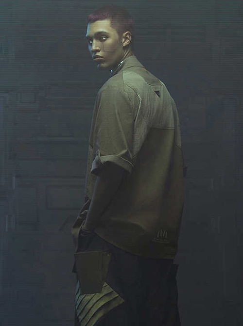 Autumn Placket Invisible Button Stitching Canvas American Casual Adjustable Sleeve Length Cyberpunk Short Sleeves Shirt