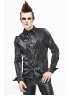 Black Light Metal Ring Webbing Collar Sharp Corner Cuff Twill Fold Punk Shirt