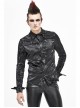 Black Light Metal Ring Webbing Collar Sharp Corner Cuff Twill Fold Punk Shirt