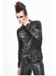 Black Light Metal Ring Webbing Collar Sharp Corner Cuff Twill Fold Punk Shirt