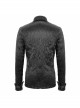 Black Light Metal Ring Webbing Collar Sharp Corner Cuff Twill Fold Punk Shirt