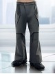 Aristoi IV Series Deep Space Black Loose Colorblock Double-Layer Structure Imitation Mecha Joint Design Minimalist Style Cyberpunk Suit Trousers