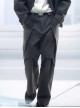 Aristoi IV Series Deep Space Black Loose Colorblock Double-Layer Structure Imitation Mecha Joint Design Minimalist Style Cyberpunk Suit Trousers