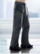 Aristoi IV Series Deep Space Black Loose Colorblock Double-Layer Structure Imitation Mecha Joint Design Minimalist Style Cyberpunk Suit Trousers