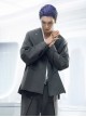 Aristoi IV Series Space Black Minimalist Style Integrated Fake Collar Adjustable Cuffs Cyberpunk Waterproof Suit Jacket