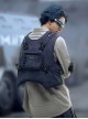 Night Blue Removable Chest Pack Side Opening Reversible Cyberpunk Pullover Cargo Vest