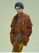 Chinese Hanfu Style Splicing Dyed Washed Distressed Craft Irregular Hem Cyberpunk Long Sleeves Cardigan