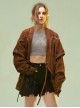 Chinese Hanfu Style Splicing Dyed Washed Distressed Craft Irregular Hem Cyberpunk Long Sleeves Cardigan