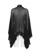 Sexy Black Hollow Loose Simple Version Unique Woven Texture Gothic Style Cardigan