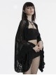 Sexy Black Hollow Loose Simple Version Unique Woven Texture Gothic Style Cardigan