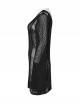 Sexy Black Hollow Knit Design Punk Style Cool Skull Pattern Slim Fit Long Trumpet Sleeves Dress