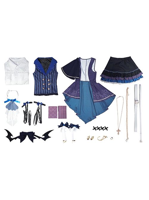 Vtuber Seren Azuma Halloween Formal Dress Outfit Halloween Cosplay Costume Full Set