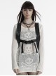 Cool Black Skull Pattern Gem Rivet Decoration PU Leather Doomsday Gothic Style Backpack