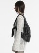 Cool Black Skull Pattern Gem Rivet Decoration PU Leather Doomsday Gothic Style Backpack