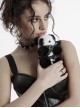 Cool Metal Rivet Leather Buckle Decoration Punk Style Cute Panda Doll Pendant