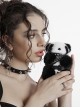Cool Metal Rivet Leather Buckle Decoration Punk Style Cute Panda Doll Pendant