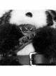 Cool Metal Rivet Leather Buckle Decoration Punk Style Cute Panda Doll Pendant