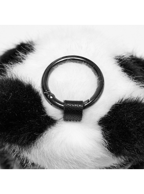 Cool Metal Rivet Leather Buckle Decoration Punk Style Cute Panda Doll Pendant