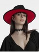 Elegant Black Imitation Woolen Cloth Exquisite Beaded Decoration Personalized Metal Cross Retro Gothic Style Hat
