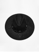 Elegant Black Imitation Woolen Cloth Exquisite Beaded Decoration Personalized Metal Cross Retro Gothic Style Hat