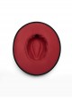 Elegant Black Imitation Woolen Cloth Exquisite Beaded Decoration Personalized Metal Cross Retro Gothic Style Hat