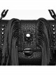 Cool Black Textured PU Leather Metal Rivet Skull Decoration Unique Tassel Design Punk Style Bag