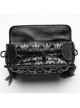Dark Unique Black Metal Three Dimensional Rose Decoration Chain Rivet Embellish Gothic Style Crossbody Bag